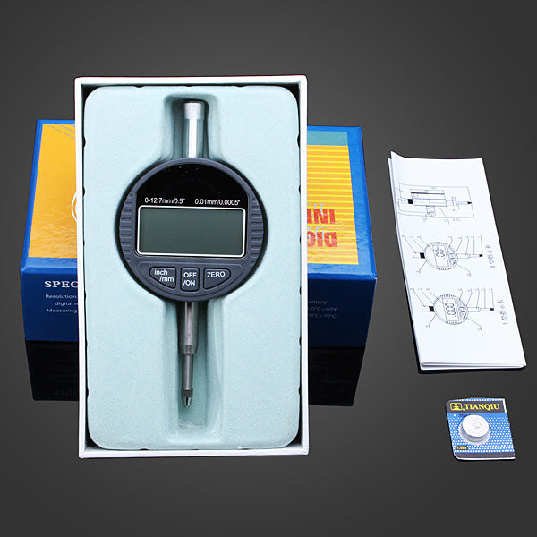 DANIU 0-12.7mm/0.5inch 0.01mm Digital Dial Indicator Electronic Dial Gauge