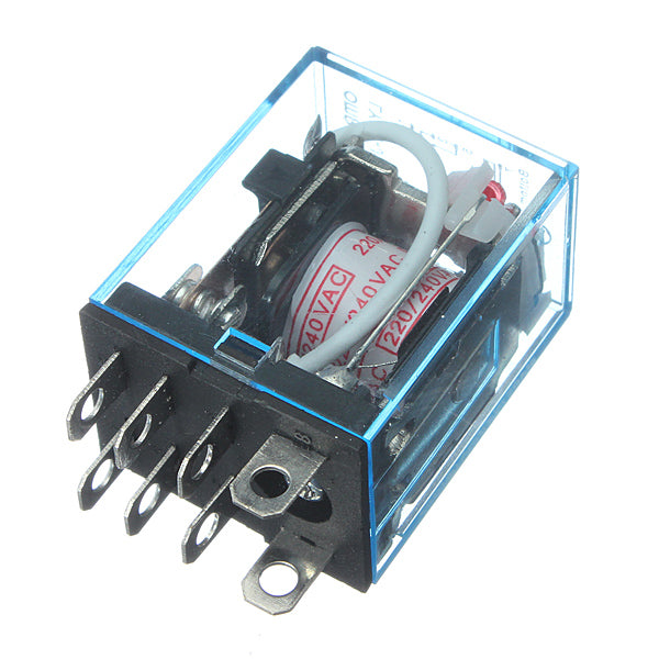 220V 10A Coil Power Relay DPDT LY2NJ HH62P HHC68A-2Z With Socket Base