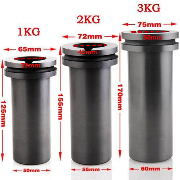 99.9% High Purity Graphite Casting Melting Crucible 1/2/3KG