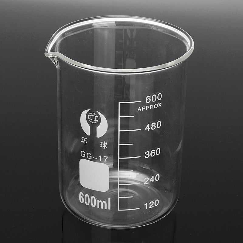 2Pcs 400ml 600ml Beaker Set Graduated Borosilicate Glass Beaker Volumetric Measuring Laboratory Glassware