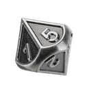 Embossed Steel 7 Pcs Multisided Dice Heavy Metal Polyhedral Dice Set w/ Bag