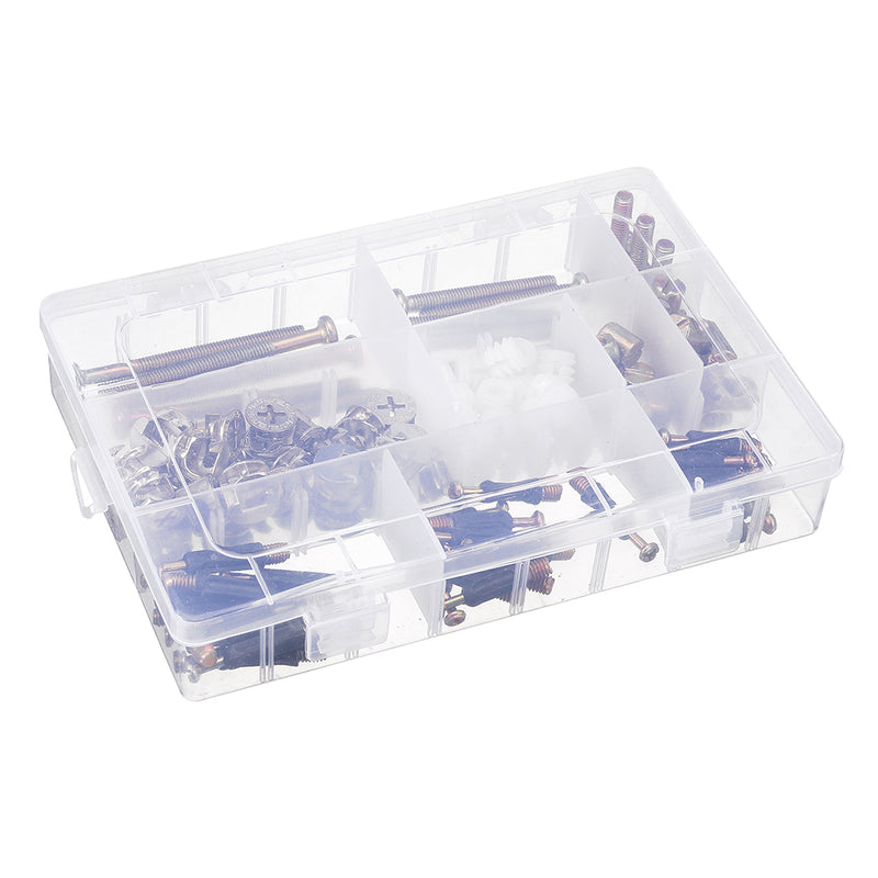 Suleve 125Pcs High Precision Hex Socket Head Cap Screw Bolts and Barrel Nuts Furniture Connecting Screws Accessories Assortment Kit