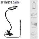 Flexible 3X USB 3 Colors Lamp Magnifier Clip-on Table Top Desk LED Reading Large Lens Illuminated Magnifying Glass
