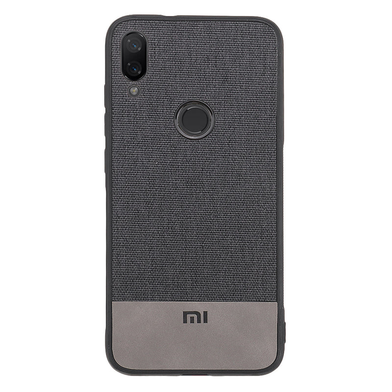 Bakeey Luxury Fabric Splice Soft Silicone Edge Shockproof Protective Case For Xiaomi Mi Play