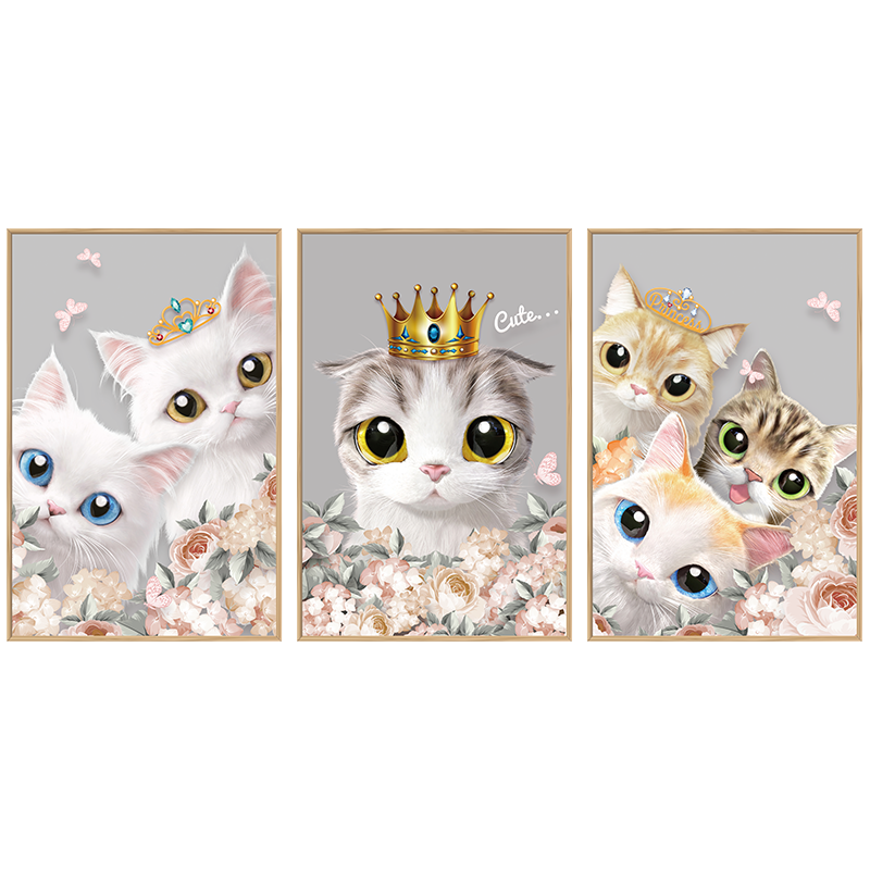 Miico SK9342 Princess Photo Frame Cat Decoration Stickers Wall Sticker Home Decorative Sticker