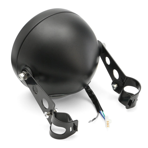 6.5 inch 12V Motorcycle Headlight Hi/lo Beam Matte Black Mount Bracket Cafe Racer For Honda