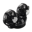 DC12V 2 Head 360Rotation Car Auto Vehicle Cooling Air Fan Silent Cooler 2 Speed