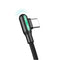WSKEN 3A 90 Degree Elbow RGB LED Type-C Fast Charging Data Cable for Samsung S10+ Xiaomi 9T Redmi Note8 HUAWEI P30Pro