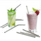Stainless Steel Metal Drinking Straw Reusable Juice Pipe + Cleaner Brush + Box