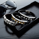 Leather Rope Woven Leather Stainless Steel Locomotive Chain Bracelet