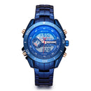 STRYVE S8019 Men Luminoud Display Alarm Clock Chronograph Sport Steel Strap Dual Display Digital Watch