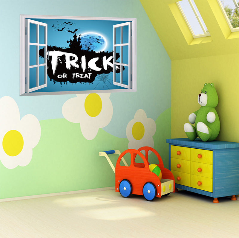 Miico FX7501 Trick or Treat Halloween Sticker Cartoon Wall Sticker Halloween Decoration Room Decoration