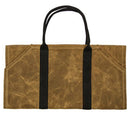 khaki Firewood Carrier Log Carrier Wood Carrying Tool Bag for Fireplace Waxed Canvas