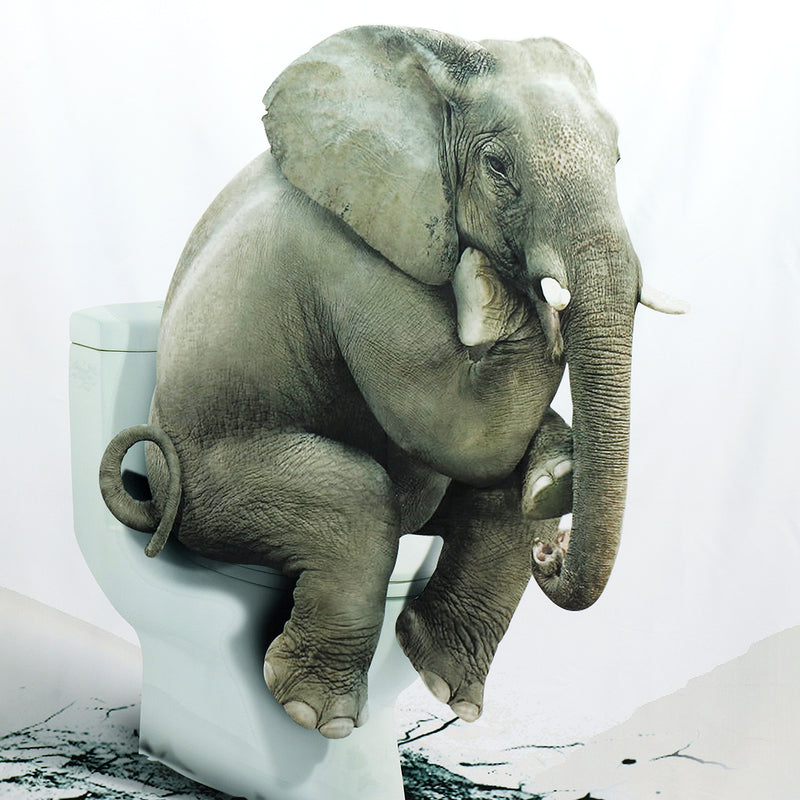 180x180CM Elephant Waterproof Bathroom Shower Curtain 12 Hooks