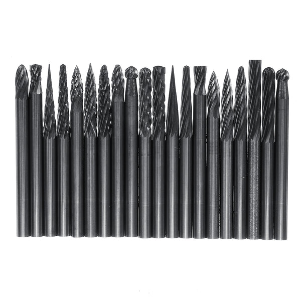 20Pcs 3x3mm Carbide YG8 Tungsten Steel Power Drill Bits Rotary File Engraving Tool