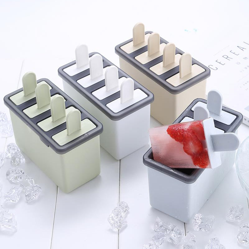 Popsicle Ice Cream Mold Homemade Simple Ice Mold 4-Grid Ice Tray