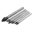 6pcs 3/4/5/6/8/10mm Triangular Drill Bit Set for Ceramic Tile Glass