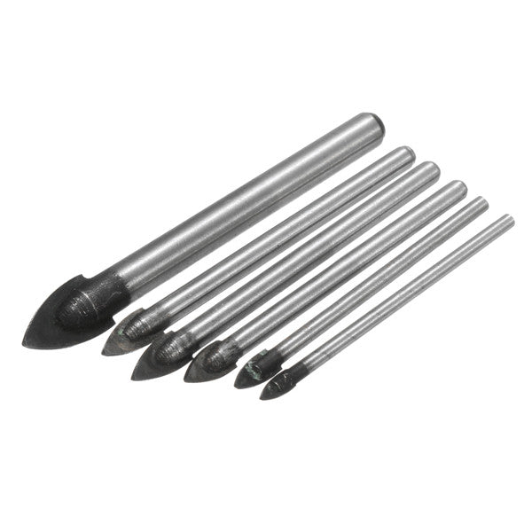 6pcs 3/4/5/6/8/10mm Triangular Drill Bit Set for Ceramic Tile Glass