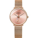 GIMTO GM270 Simple Two-pin Design Dial Rose Gold Mesh Steel Strap Fashion Women Quartz Watch