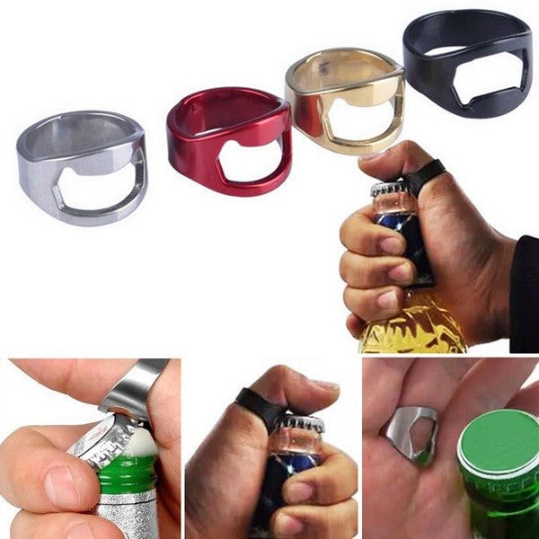 Stainless Steel Finger Ring Ring Shape Beer Bottle Opener for Beer Bar Tool
