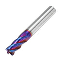 Drillpro 1-10mm 4 Flutes Tungsten Carbide Milling Cutter HRC65 Blue NACO Coated Milling Cutter CNC Tool