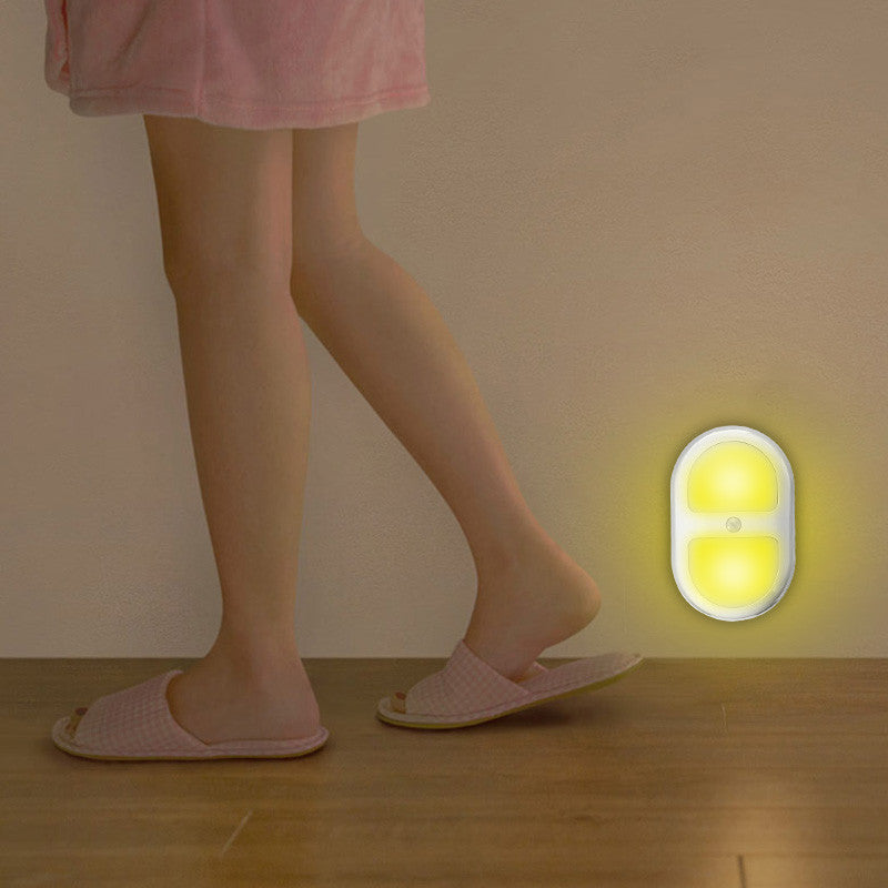 8 LED Night Light Wireless Motion Detector Wall Bathroom Bowl Seat Cabinet Light