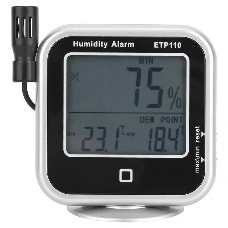 ALL SUN ETP110 Digital Indoor Thermo-Hygrometer Humidity and Temperature Monitor Alarm Large LCD Display Dew Point Tester