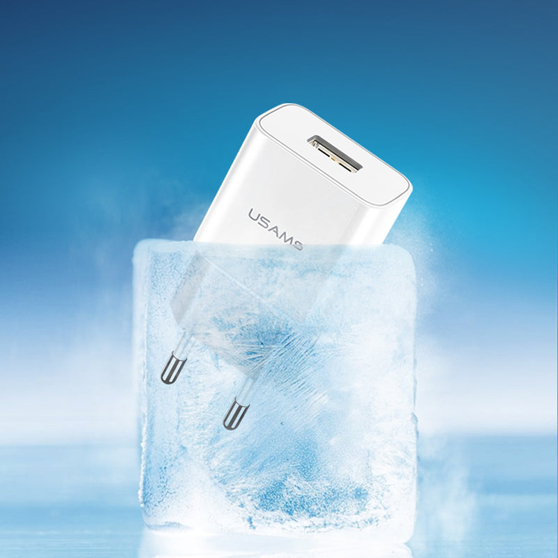 USAMS 2.1A Single Port Fast Charging USB Charger Adapter EU Plug Suitable For iPhone X XS HUAWEI P30 Mate20 XIAOMI MI9 S10 S10+