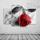 Miico Hand Painted Four Combination Decorative Paintings Botanic Rose Wall Art For Home Decoration