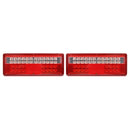 Pair 24V 48 LED Tail Rear Turn Siginal Light Lorry Trailer Car Truck Caravan Van Lamp Amber Red