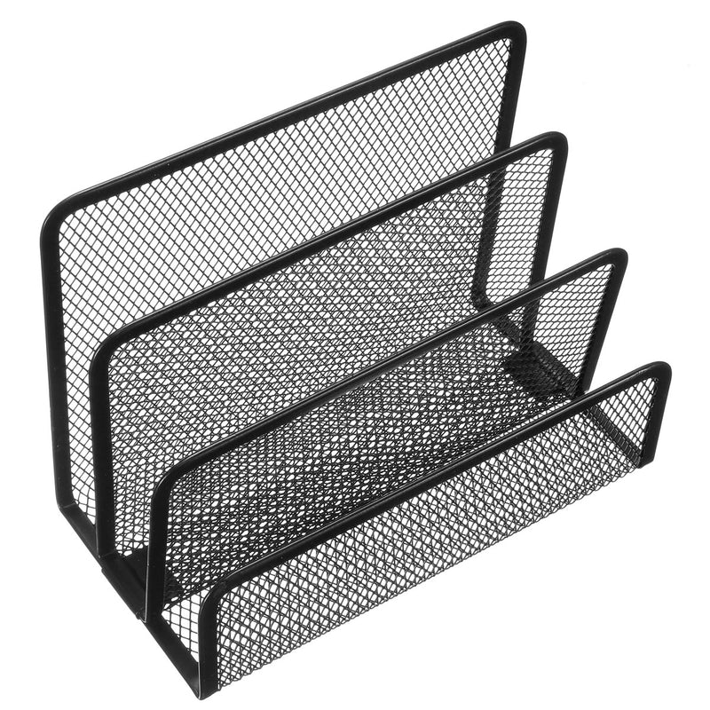 Black Mesh File Holder Letter Sorter Document Tray Office Desktop File Organizer Holder