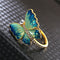 Sweet Enamel Butterfly Finger Ring Trendy Insect Diamond Personality Rings Gift for Women