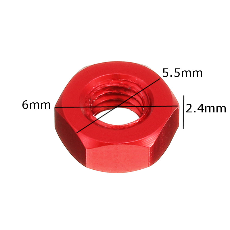 Suleve M3AN9 10pcs M3 Aluminum Alloy Hexagonal Hex Nut Lock Nut Multicolor