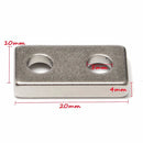10pcs N35 20x10x4mm Block Countersunk Magnets Neodymium Magnets With 2 Holes