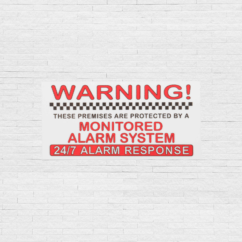 5Pcs Alarm System Monitored Warning Security External Sign Stickers PVC Waterproof