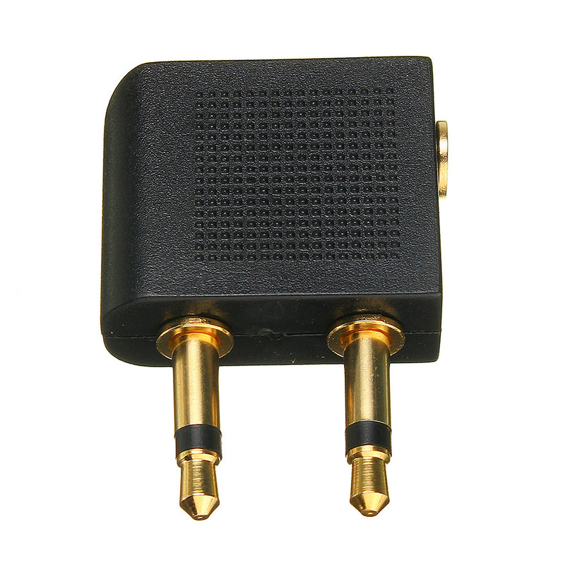 3.5mm 2x3.5mm Airplane Airline Travel Headphone Earphone Adapter