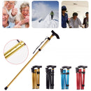 Aluminum Metal Folding Walking Stick Outdoor Adjustable Non-slip Hiking Climbing Trekking Pole