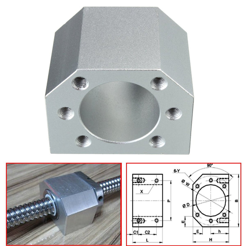 Ball Screw Nut Seat Bracket Holder Ball Nut Housing Bracket Mount For SFU1604 1605 1610