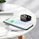 USAMS US-CD119 Double Coils 10W Qi Wireless Charger Phone Charger Earphone Charger Watch Charger for Qi-enabled Smart Phones Apple AirPods Pro Apple Watch Series 1 2 3 4 5
