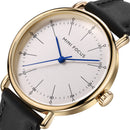 MINI FOCUS MF0056G Genuine Leather Quartz Watches Casual Style Analog Men Wrist Watch