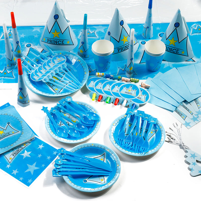 16Pcs Children's Birthday Party Supplies Kids Napkin Banner Tableware Decorations