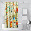 Waterproof Bathroom Curtain Custom Distinctive Cartoon African Woman Pattern Bathroom Shower Curtain