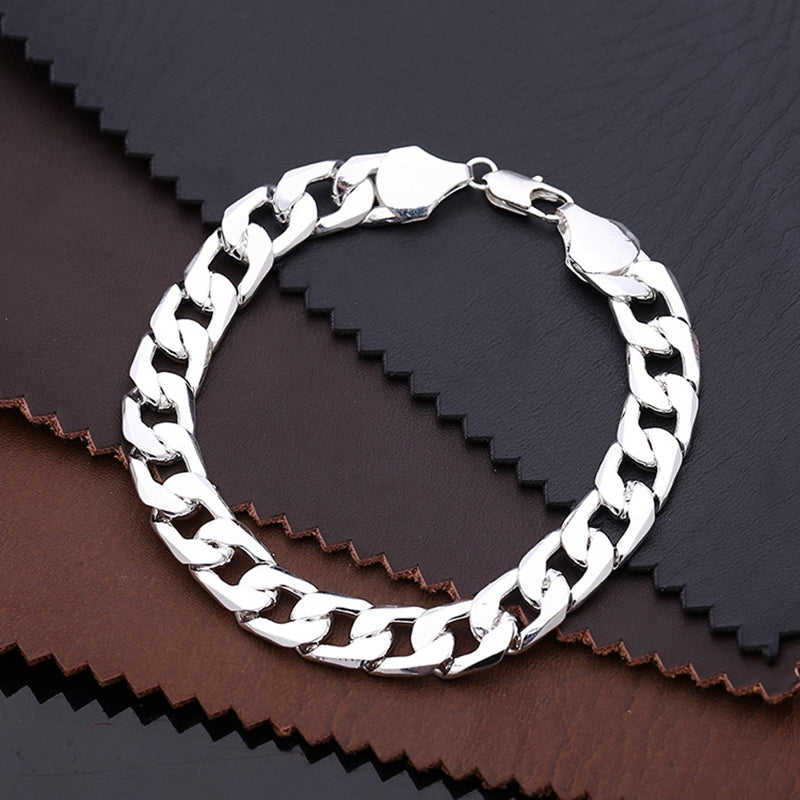 Fashion Hiphop Men Metal Chain Bracelet Trendy Style 10mm Gold Plating Bracelet