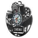 12" 12 Inch 3D Black Popcorn Wall Clock Theater Movie Cinema Snack Bar Clocks Home Decor