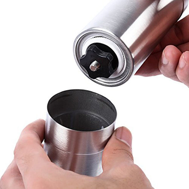 Silver Coffee Grinder Mini Stainless Steel Manual Handmade Coffee Bean Burr Grinders Kitchen Tool