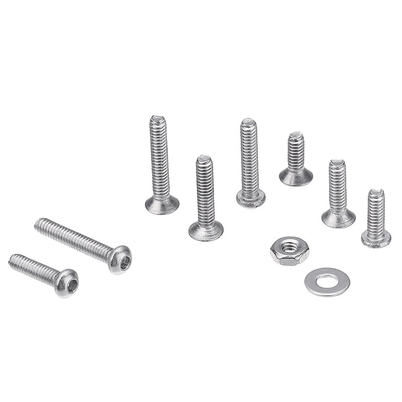 Suleve M2SH2 480Pcs M2 Hex Socket Button&Flat Head Screw 304 Stainless Steel Bolt Nut Assortment
