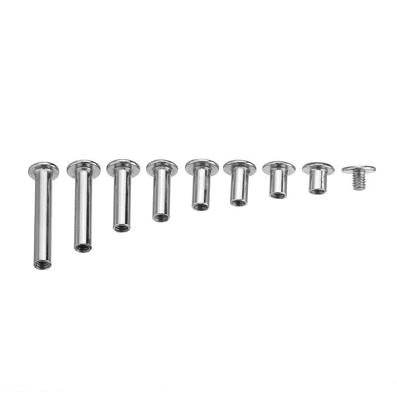 90 Sets M5 6-30mm Nickel Plating Phillips Chicago Binding Posts Stud Screws Rivet Button Bookbinding