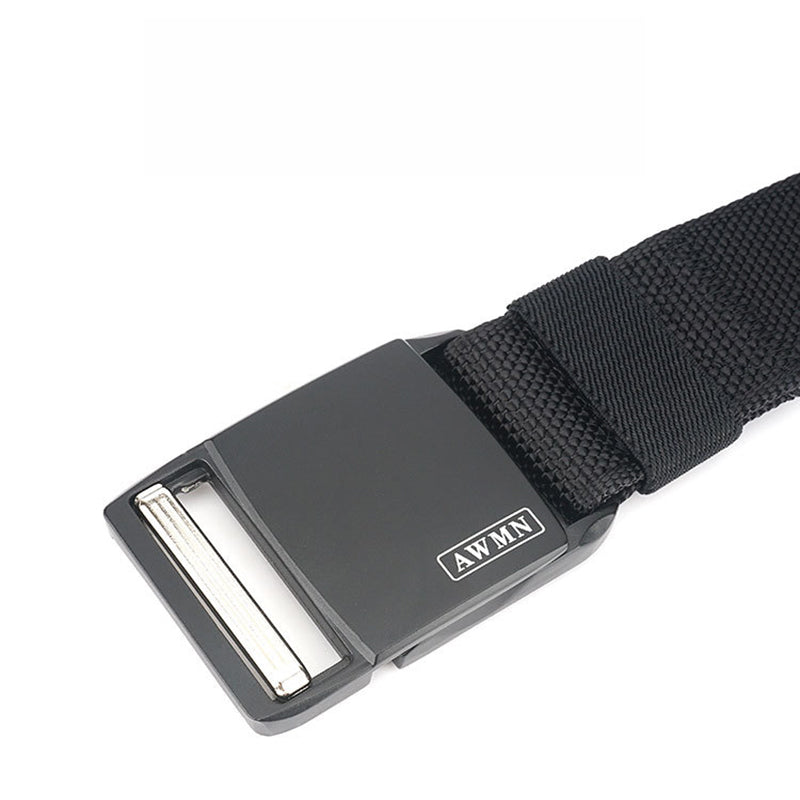AWMN 125cmx3.8cm Military Tactical Belt Outdoor Zinc Alloy Magnetic Buckle Casual Belts Canvas Waist Belts