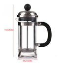 350ML Glass Blunt French Press Coffee Maker Machine Kettle Pot with Stainless Steel Coffee Plunger Hollow Espresso Maker Coffee Pot