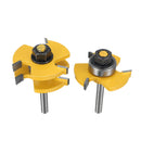 2pcs 1/4 Inch Shank Tongue & Groove Router Bit Set 3/4 Inch Stock Woodworking Cutter